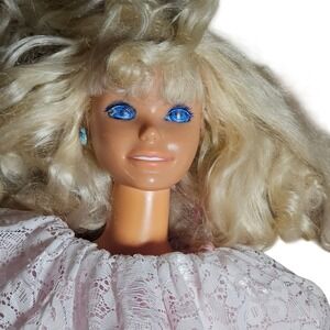 Vintage 1992 Mattel Barbie Doll 3‎ Ft. Tall Pink Lace Gown Dreamcore Coquette